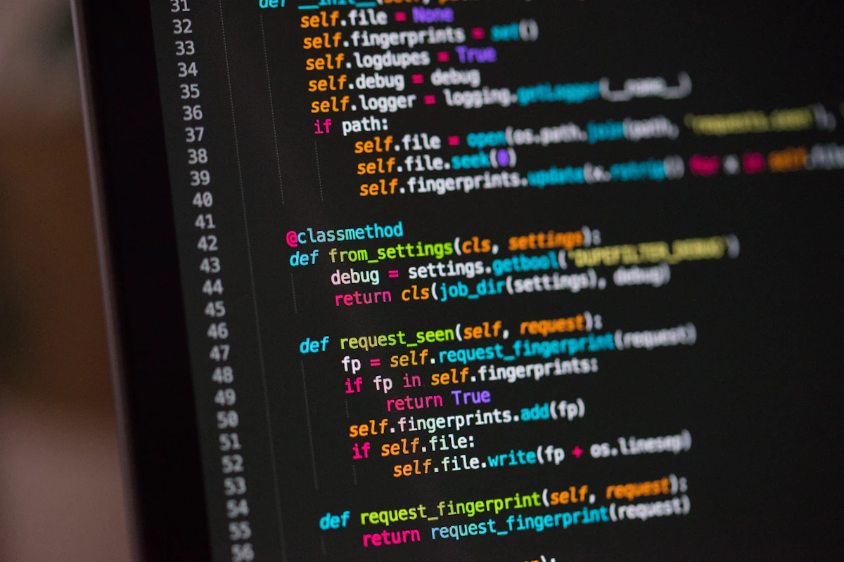 Lines of code on a computer screen