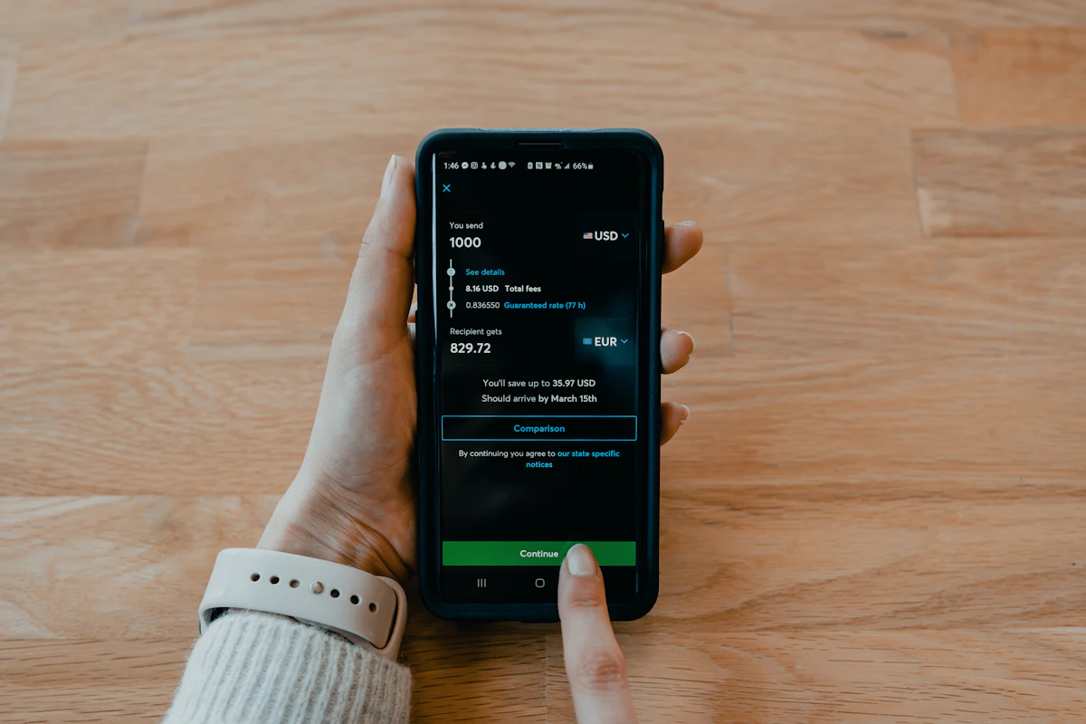 A person holding a smartphone